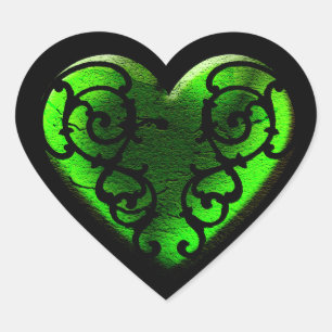 Goth St. Patrick's Day Sticker Coeur Vert