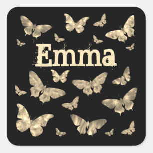 Goth stijl maanlicht vlinder gotische kunst Emma n Vierkante Sticker