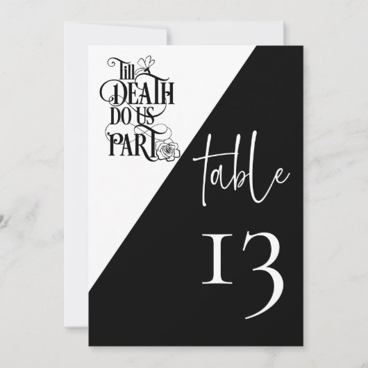 Goth Till Death Do Us Part Mariage Numéro de table (Devant)
