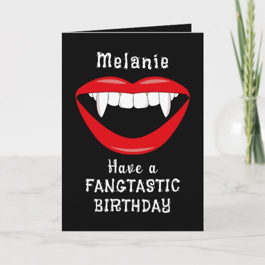 Goth Vampire Fangs Carte d'anniversaire (Devant)
