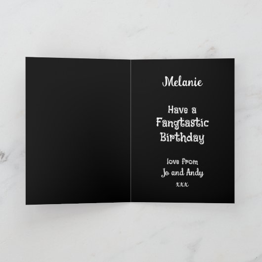 Goth Vampire Fangs Carte d'anniversaire (Intérieur)