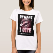 Goth Vampire T-Shirt BEWARE I BITE | Spooky Fangs  (Devant)