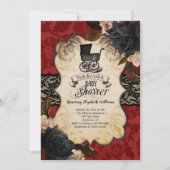 Goth Victorian Red Baby shower Invitation (Devant)