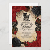 Goth Victorian Red Baby shower Invitation (Devant / Derrière)