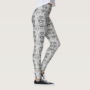 GOTH VOIR AUCUN MAL CEMETERY SKELETON LEGGINGS Rép
