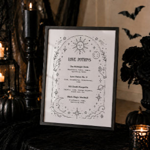 Goth-witchy-Halloween-bruidsfeest-drankmenu Poster