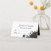 Goth zwart-witte hibiscus bloemtafel (Achterkant)