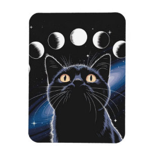 Goth Zwarte Kat, Goth Cadeau, Heksenuur Zwarte Kat Magneet