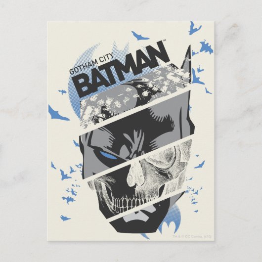 Gotham City Batman Skull Collage Briefkaart (Voorkant)