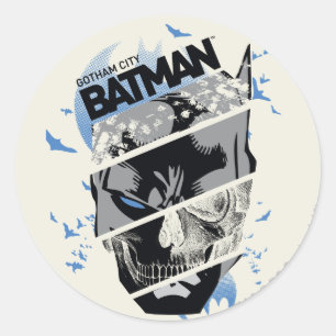 Gotham City Batman Skull Collage Ronde Sticker