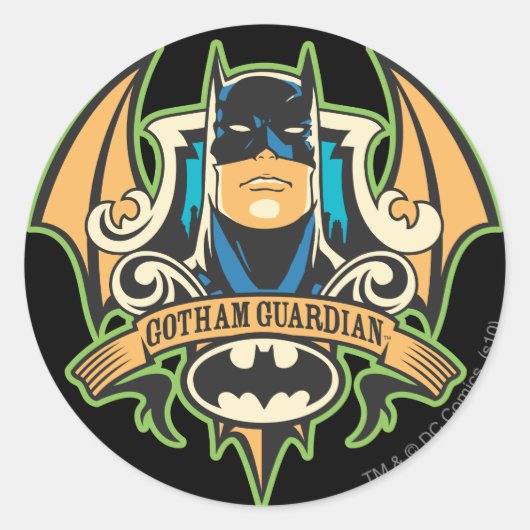 Gotham Guardian Ronde Sticker (Voorkant)