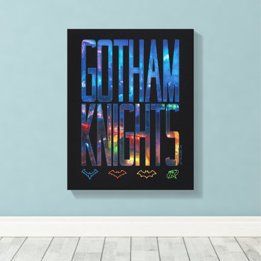 Gotham Knights City Lettering Canvas Afdruk (Insitu (Houten vloer))