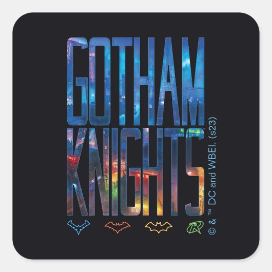 Gotham Knights City Lettering Vierkante Sticker (Voorkant)