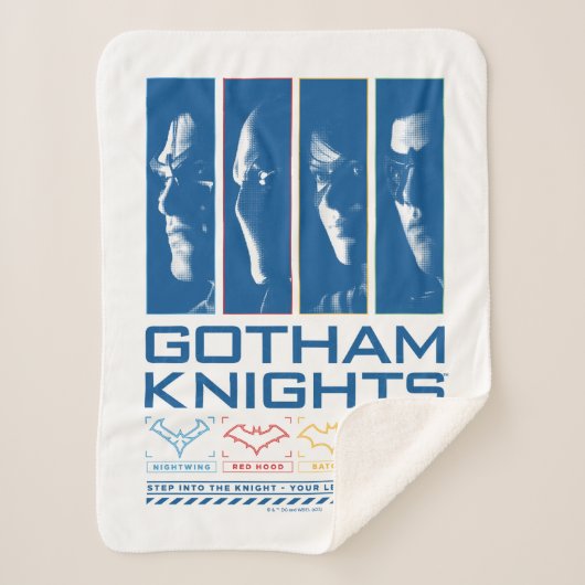 Gotham Knights Gezichtspanelen Sherpa Deken (Voorkant)