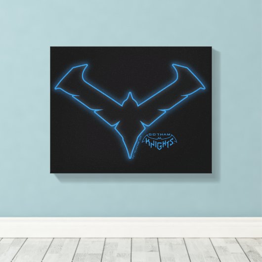Gotham Knights Nachtelijke Logo Canvas Afdruk (Insitu (Houten vloer))