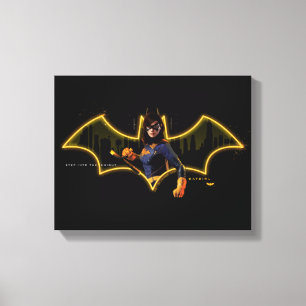 Gotham Ridders Batgirl in Logo Canvas Afdruk