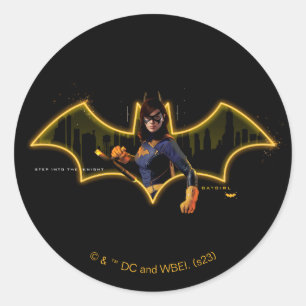 Gotham Ridders Batgirl in Logo Ronde Sticker