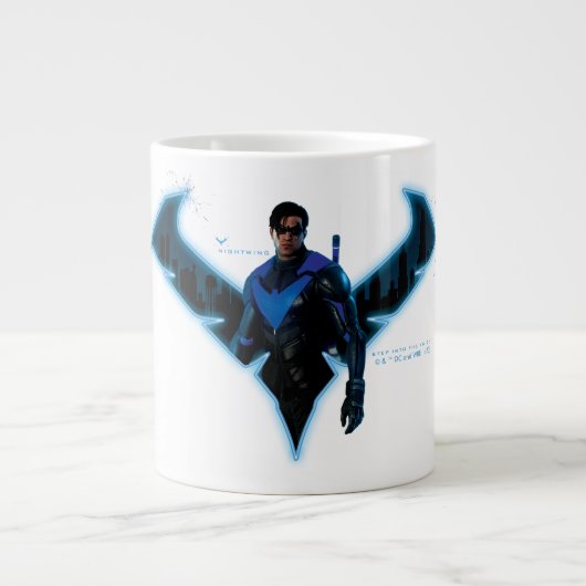 Gotham Ridders Nightwing in Logo Extra Grote Beker (Voorkant)