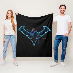 Gotham Ridders Nightwing in Logo Fleece Deken
