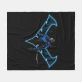 Gotham Ridders Nightwing in Logo Fleece Deken (Voorkant (Horizontaal))