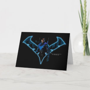 Gotham Ridders Nightwing in Logo Kaart