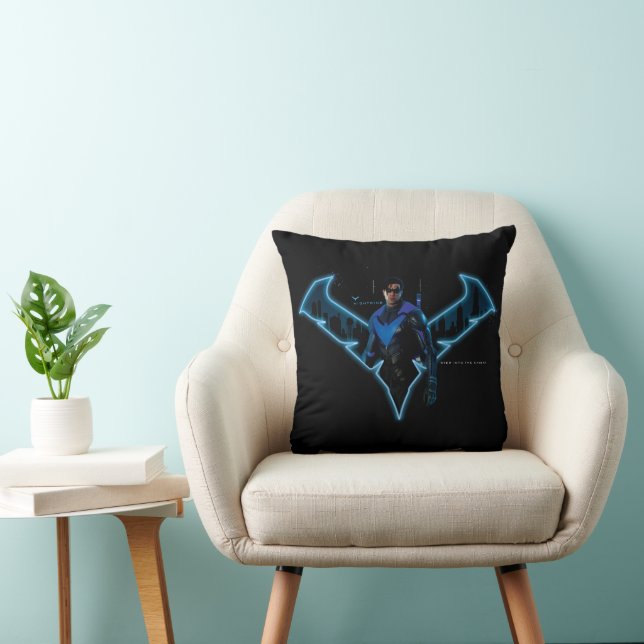 Gotham Ridders Nightwing in Logo Kussen (Stoel)