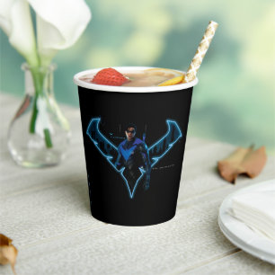 Gotham Ridders Nightwing in Logo Papieren Bekers