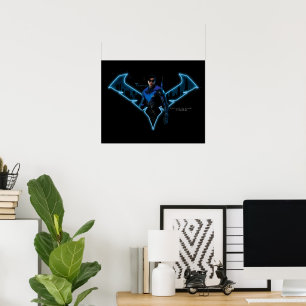 Gotham Ridders Nightwing in Logo Poster
