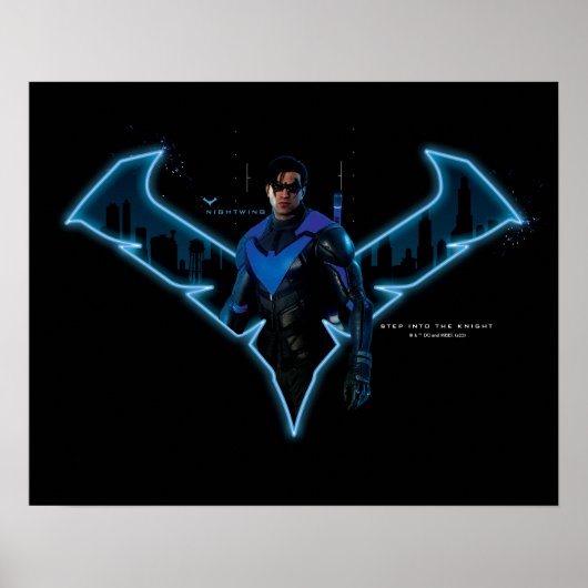 Gotham Ridders Nightwing in Logo Poster (Voorkant)