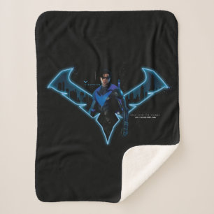 Gotham Ridders Nightwing in Logo Sherpa Deken