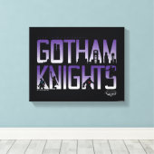 Gotham Ridders Silhouetten in Titel Canvas Afdruk (Insitu (Houten vloer))