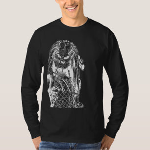 Gothcore Aesthetic Alien Predator Off-Centered Gra T-shirt