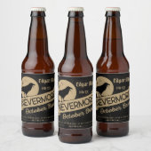 Gothic aangepaste gepersonaliseerde Raven Hallowe Bier Etiket (Flessen)