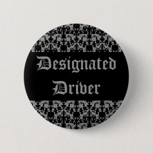 Gothic aangewezen bestuurder ronde button 5,7 cm