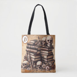Gothic Academia Library of Skulls Monogram Draagtas