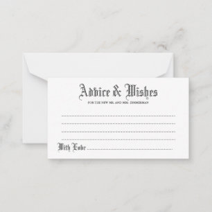 Gothic advies & wensen bruiloft Kaart