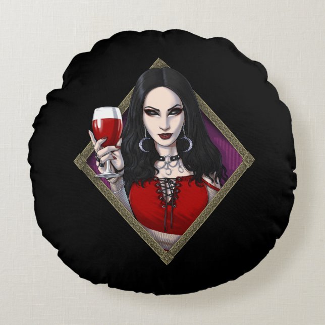 Gothic Alien Witch Rond Kussen (Voorkant)