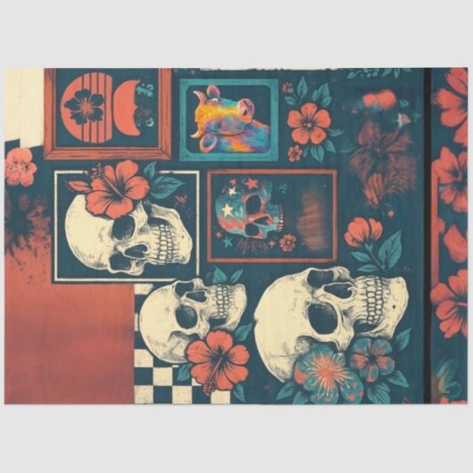 Gothic Americana Mood Board Collage Decoupage Tissuepapier (Voorkant)