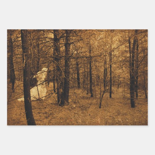 Gothic Angel Brown Forest Trees Inpakpapier Vel (Voorkant 2)