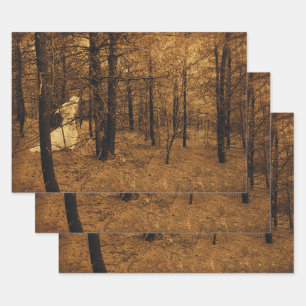 Gothic  Angel Brown Forest Trees Inpakpapier Vel