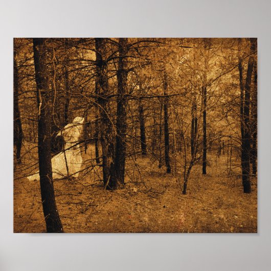 Gothic Angel Brown Forest Trees Poster (Voorkant)
