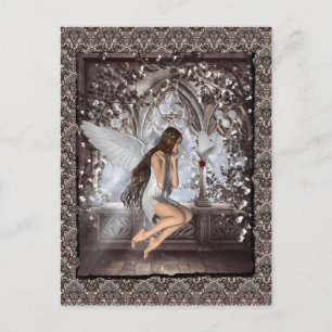 Gothic Angel en haar hond Briefkaart