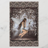 Gothic Angel en haar hond Briefpapier (Voorkant)