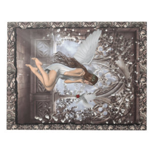 Gothic Angel en haar hond Notitieblok