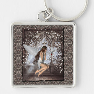 Gothic Angel en haar hond Sleutelhanger