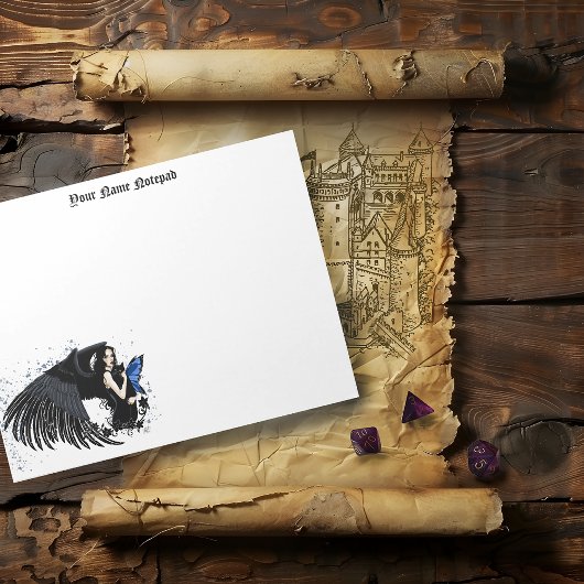 Gothic Angel Wings Black Cat Notitieblok