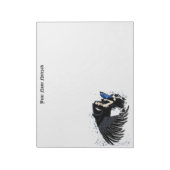 Gothic Angel Wings Black Cat Notitieblok (Gedraaid)