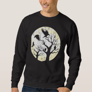 Gothic Animal Forest Bird Raven Creepy Night Moonl Trui