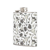 Gothic Animal Skull met Flowers Pattern Heupfles (Links)