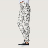 Gothic Animal Skull met Flowers Pattern Leggings (Links)